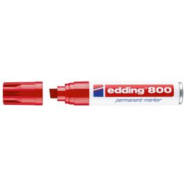 Rotulador Edding Marcador Permanente 800 Rojo Punta Biselada 12 mm Recargable 5 unidades