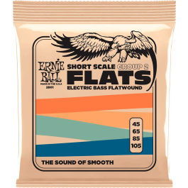 Ernie Ball Juego Bajo Eléctrico Entorchado Plano Group II Short Scale 45-105