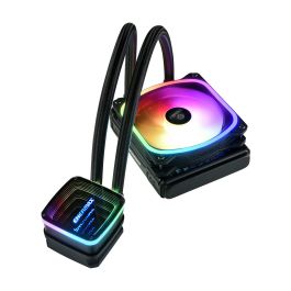 Enermax Kit Refrigeración Líquida CPU AQUAFUSION 120mm RGB con Ventiladores SquA RGB ADV, Efecto Espejo Infinito, TDP 300W, Compatible Intel AMD