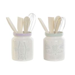 DKD Home Decor Bote Utensilios Scandi Set 5 uds Dolomite Verde Lila 1 L Apto Lavavajillas 12x25x12 cm Precio: 17.5000001. SKU: B12JZDA63J