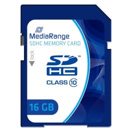 MediaRange MR963 Tarjeta de Memoria SDHC de 16GB Clase 10, Velocidad 45 MB/s, Azul