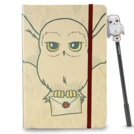 KARACTERMANIA Set diario y bolígrafo Hedwig Harry Potter, pack regalo con 100 páginas y tapa rígida