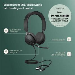 Jabra Evolve2 40 SE Auriculares Alámbrico USB C/A UC Stereo Negro Llamadas/Música