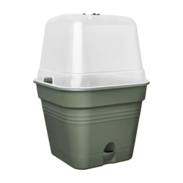 Elho Green Basics Maceta de cultivo cuadrada - Ø 35 cm - Plástico - 14 l - Verde