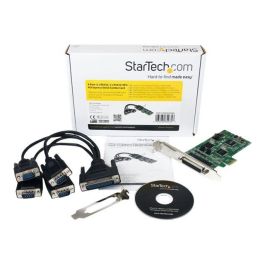StarTech.com Tarjeta Adaptadora PCI Express 4 Puertos Serie RS232 RS422 RS485 DB9 para Conectividad Industrial