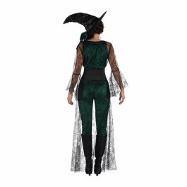 Disfraz bruja del aquelarre verde sombrero, top con cola, corpiño y mallas talla s Disfraz bruja del aquelarre verde sombrero, top con cola, corpiño y mallas talla s