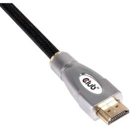 Club3D Cable HDMI 2.0 High Speed 4K60Hz UHD A-A 5 metros para TV, Monitor, Consola - Negro con conectores Oro