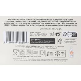 Masterchef Fiambrera Hermética Rectangular 1040 ml – 20,7 cm largo x 15,4 cm ancho x 7 cm alto (6 Unidades)