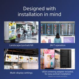 Sony FW-85BZ40L Pantalla Profesional 85" LCD 4K Ultra HD para Señalización Digital 24/7 con Wifi
