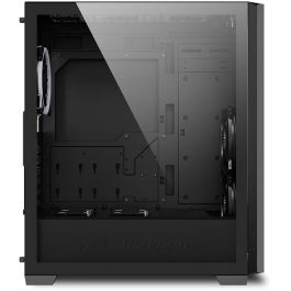 Sharkoon VS9 RGB Midi Tower PC, Caja de Ordenador con Ventana Lateral y Panel de Vidrio Templado, Negro