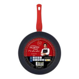 San Ignacio Sartén Toledo Ø28 cm Aluminio Forjado Antiadherente Marmolado Inducción Mango Rojo Tácto Suave