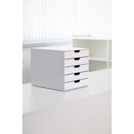 DURABLE VARICOLOR 5 Fächer MIX Caja de cajones, 5 compartimentos, Plástico, Multicolor/Blanco, Apilable, Antideslizante, 280x292x356mm