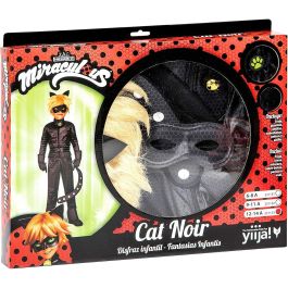Disfraz cat noir( chaqueta , pantalón, cinturón, guantes, antifaz, peluca y anillo). 4-5 años