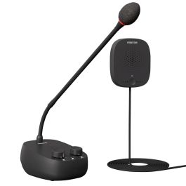 Fonestar Interfon-V: Intercomunicador de Ventanilla Doble Dirección con Micrófono Flexo, Manos Libres, Control Volumen Independiente y Mute, 2x5W