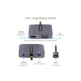 Adaptador USB C a VGA/HDMI Startech 122-USBC-HDMI-4K-VGA