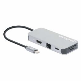MANHATTAN USB-C 8-en-1 Docking Station con HDMI, RJ45 y 3x USB-A