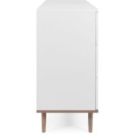 Cómoda Göteborg 6 cajones - Decoración roble sonoma blanco - L 120 x P 40 x H 86,5 cm