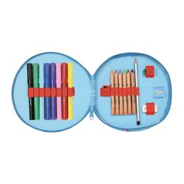 Plumier Cleo & Cuquin Good Night Redondo Azul (18 Piezas)