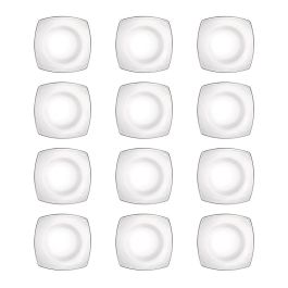 Plato Eclissi 27x27 cm - Vidrio Blanco - BORMIOLI (12 Unidades) Plato Eclissi 27x27 cm - Vidrio Blanco - BORMIOLI (12 Unidades)