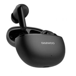Daewoo DW2004 Auriculares Bluetooth 5.3 con Cancelación de Ruido (ANC/ENC), Autonomía 25h con Estuche de Carga, Resistencia IPX5, Negros