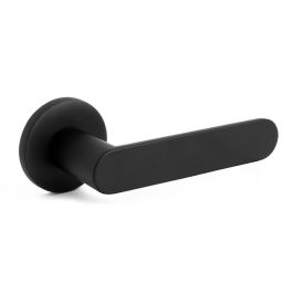 Jandel 1320 Shape Juego de Manivelas para Puertas con Roseta Redonda Ø50mm Aluminio Perfil Ultrafino 5mm Acabado Negro Mate