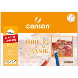 Canson Minipack Dibujo Basik 10 Hojas 130 gr. Recuadro 24x32 cm -Sobre Unitario-