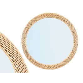 Giftdecor Espejo Redondo con Bordes de Rattan, Grande, Vidrio y Rattan, Color Natural, 62x3x62 cm (Set de 4) Precio: 77.50000027. SKU: B1BJH3CCPN