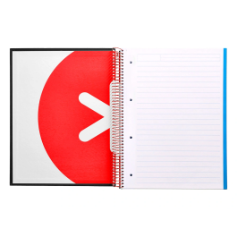 Antartik Cuaderno Espiral A4 Tapa Forrada 120 Hojas 90gr Micro Horizontal Negro 5 Bandas 4 Taladros