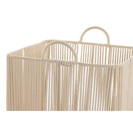 DKD Home Decor Cesta de Almacenaje Set de 3 Piezas Beige, Algodón y Metal, Hechas a Mano, Medidas 37x45x37 cm