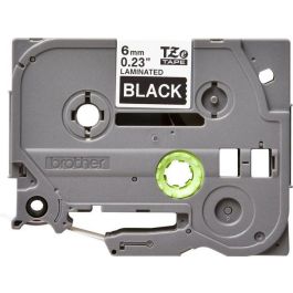 BROTHER Cinta laminada negro/ blanco 6mm BROTHER Cinta laminada negro/ blanco 6mm