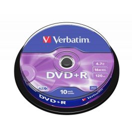Verbatim DVD+R 4.7GB 16x 10 Pack Spindle Superficie Matt Silver Precio: 7.88999981. SKU: B1EJJH32MY
