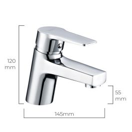 Edm Grifo monomando de lavabo serie Altea, cromado, cuerpo de latón con mango de zinc, cartucho cerámico, ref.01189/01660/01668