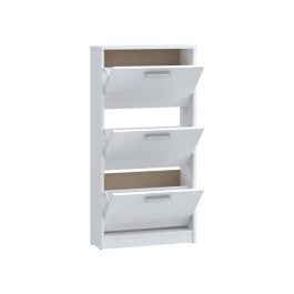 MAC MSA312120 Zapatero de 3 Puertas Abatibles, para 6 Pares, Blanco Mate, 58,2 x 20,4 x 115,5 cm