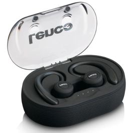 Lenco EPB-460BK Auriculares Bluetooth TWS Deportivos con Micrófono IPX5 Negro - 60h autonomía