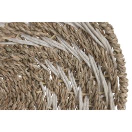 DKD Home Decor Decoracion Pared Natural Blanco 6 x 45 x 45 cm Set de 3