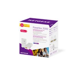 Netgear PLP2000-100FRS Adaptador Powerline Gigabit - Paquete 2 adaptadores, 2 puertos RJ45 10/100/1000 Mbps