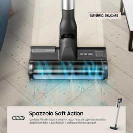 Samsung Jet 75E Pet VS20B75ACR5/WA - Aspirador Escoba sin Cable, 550W, 60 min Autonomía, Limpieza Mascota