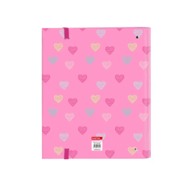 Safta Carpeta con Recambio Din A4 Cuadro 5 mm con Goma y Separadores Benetton Heart