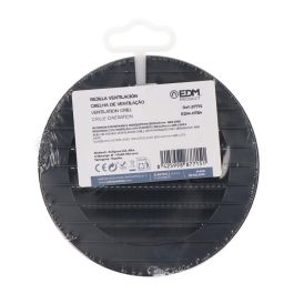 Edm Rejilla ventilación redonda empotrable con mosquitera Ø90mm ABS gris antracita