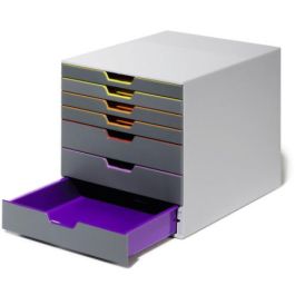 Durable 760758 Módulo 7 Cajones Varicolor®7 Cajonera A4 Gris Multicolor Plástico ABS
