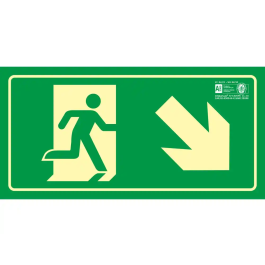 Syssa Señal de Salida Emergencia Derecha Bajando PVC Fotoluminiscente 320x160 mm Precio: 2.8900003. SKU: B17XPCQ72B