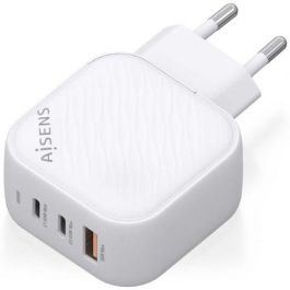 AISENS - CARGADOR GaN 65W, 2xUSB-C PD3.0 QC4.0, 1xUSB-A QC3.0, BLANCO