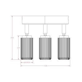 Cristalrecord Foco 3 Elementos Sahara Arenado GU10 10W Blanco Aluminio IP20 220-240V 40x6x21cm
