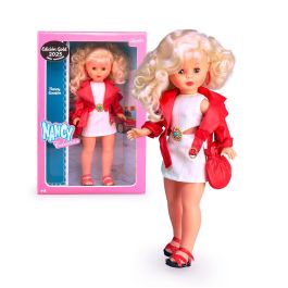 Nancy Nal20000 Colección Evasión Muñeca Reedición Años 70 con Vestido Blanco y Cazadora Roja