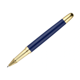 Belius Soiree Boligrafo y Estuche Color Azul Marino y Dorado Tinta Azul Punta 0,8 mm en Caja de Diseño Art Deco Elegante
