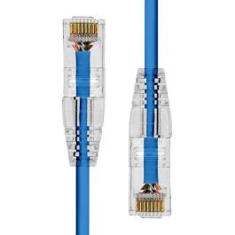 ProXtend Cable Ethernet Ultra Slim 3.6mm CAT6A U/UTP CU LSZH azul 5m, Conector Dorado 50µ", Soporte PoE++ y AWG 28