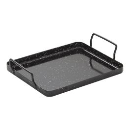 Vaello Bandeja para horno y fuegos de llama, acero esmaltado negro con puntos blancos, 26x30x1.5 cm Precio: 8.49999953. SKU: B1H6C6L94P