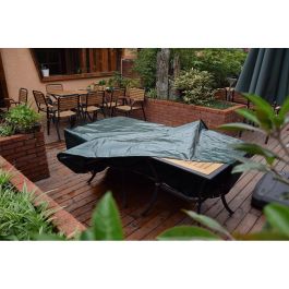 Altadex Funda de protección para mesa y sillas 143x225x90cm, poliéstes 240g/m², impermeable y transpirable, interior/exterior