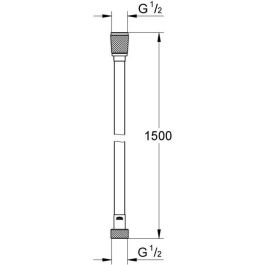 Flexo de ducha - GROHE VitalioFlex 27505001 - 1,5m - Antitorsión - Antitorsión - Conexión universal - Superficie lisa - Cromo