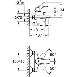 GROHE - Mezclador monomando de baño / ducha